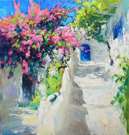 Santorini Greek - original oil painting