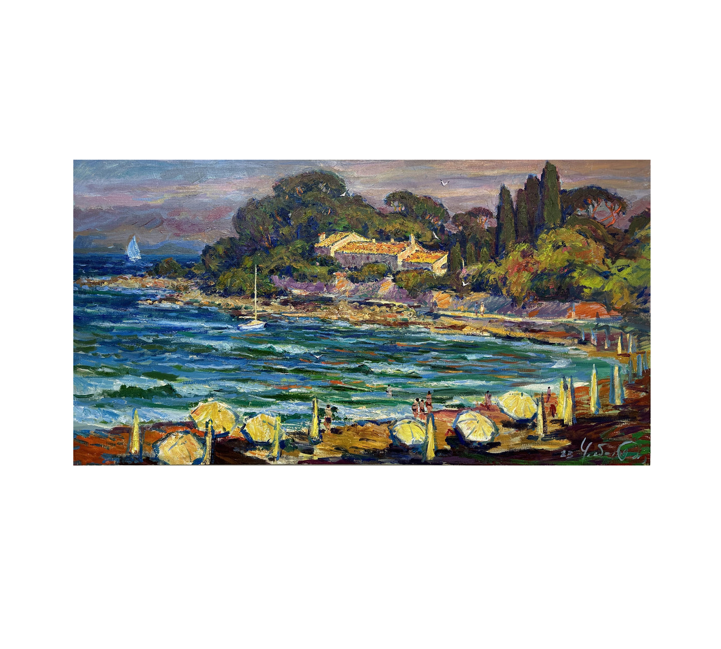 Evening Beach, La Garoup, Antibes. France Antibes