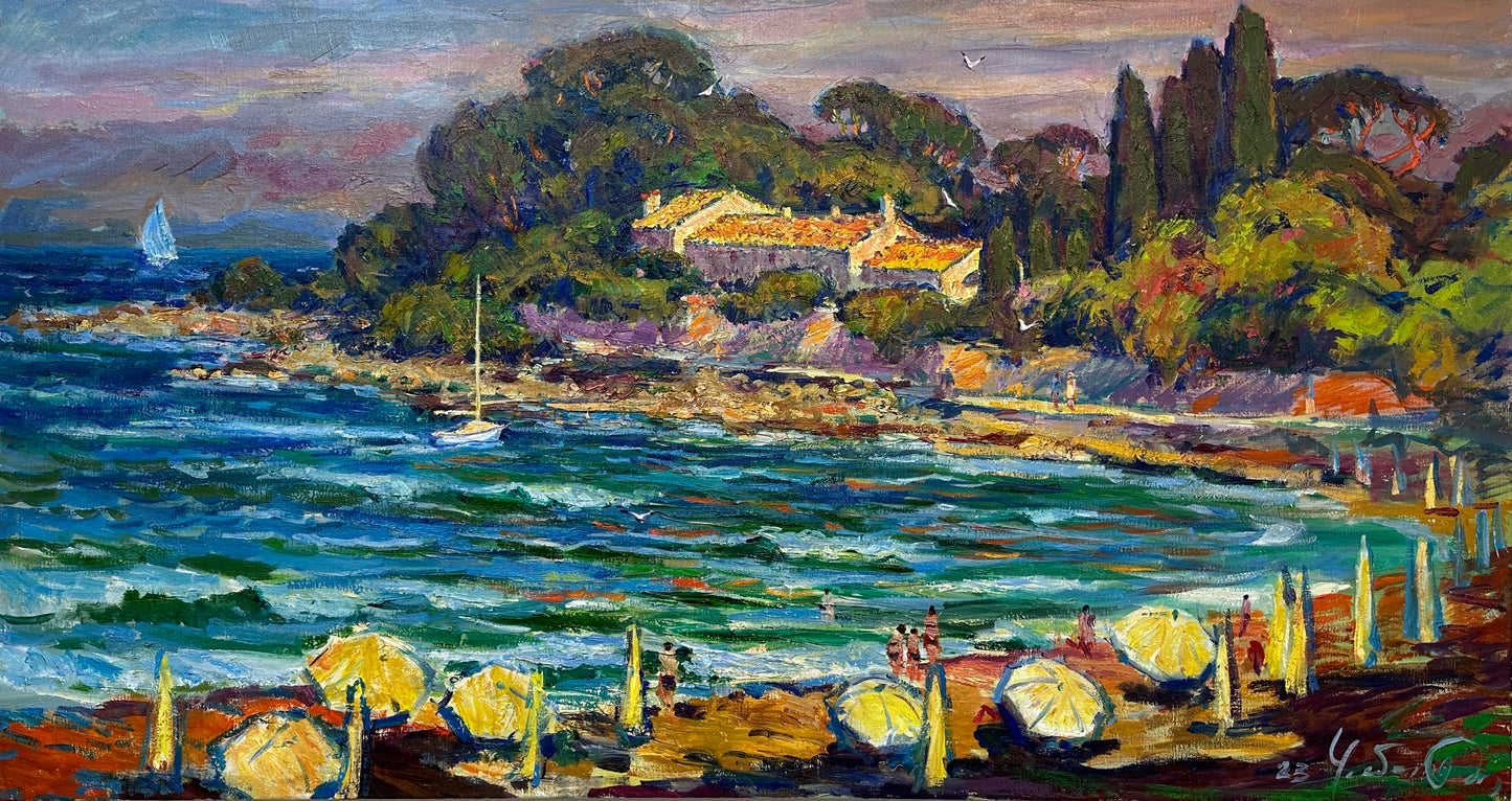 Evening Beach, La Garoup, Antibes. France Antibes
