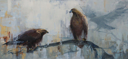 Eagle Painting oil Bird Of Prey Eagle Artwork Large size Animal impressionist Fine art painting Wall home decor Living room